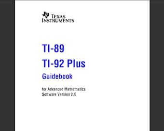 Texas Instruments TI-89 and TI-92 Plus manual PdF digital download