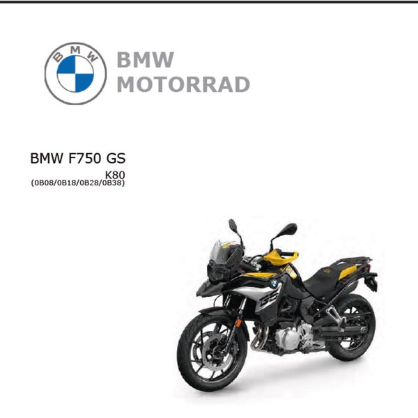 BMW F 750 GS K80 Workshop Service Manual PDF digital download