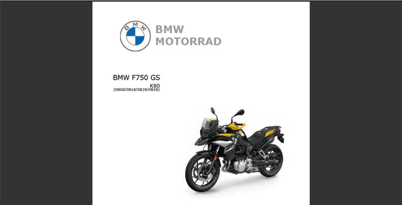 BMW F 750 GS K80 Workshop Service Manual