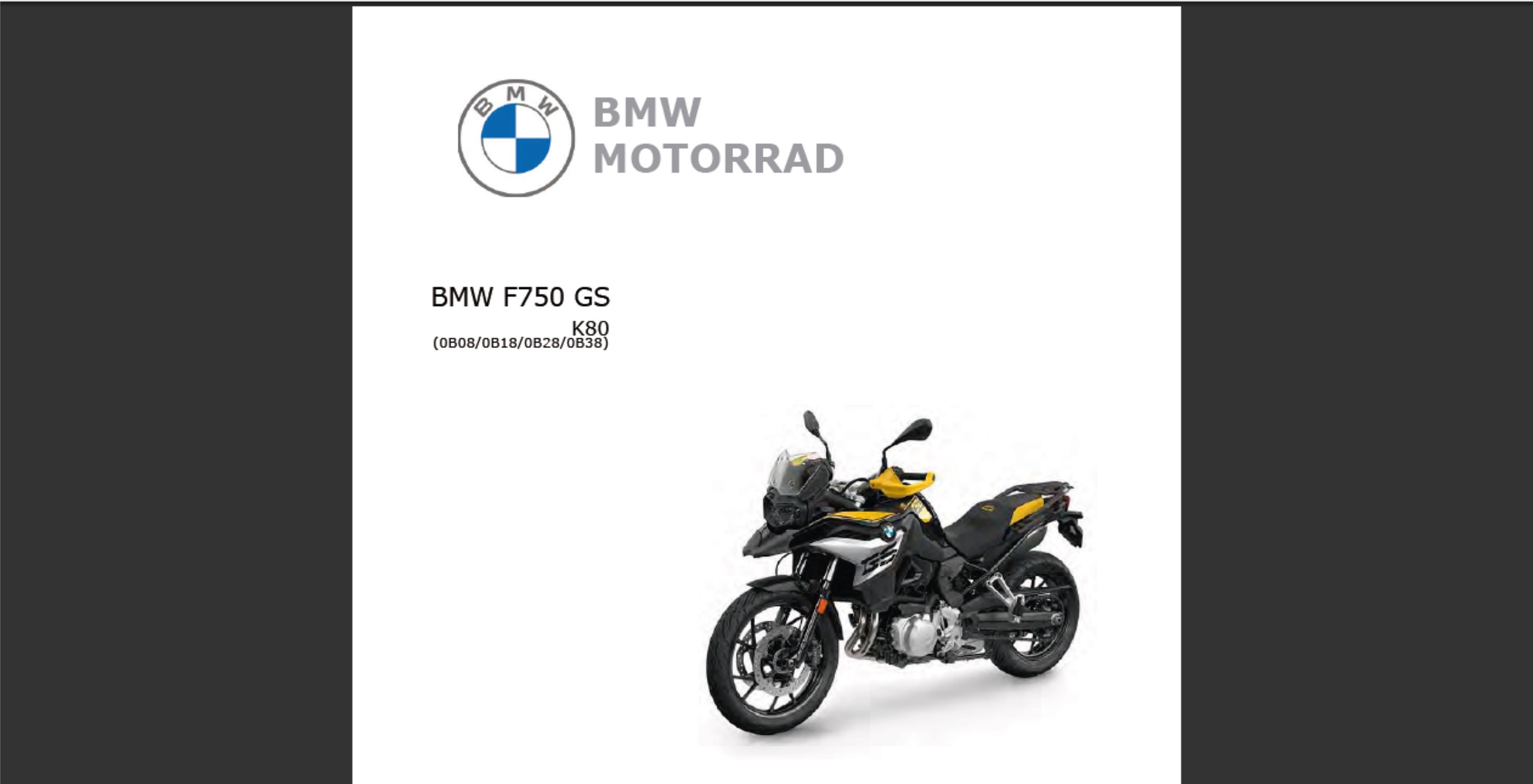 BMW F 750 GS K80 Workshop Service Manual PDF Digital Download - Etsy