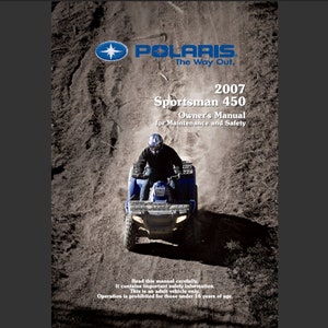 Manuel d'entretien et de propriétaire du VTT Polaris Sportsman 450 2007 pdf