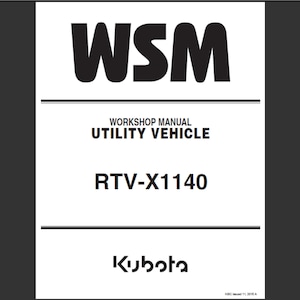 Kubota RTV-X1140 Utility Vehicle Workshop Manual PDF digital download