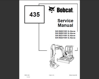 Bobcat 435 Bagger Werkstatt-Servicehandbuch PDF digitaler Download