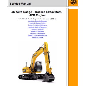 JCB JS オートレンジ トラック式掘削機 JCB エンジン 発行番号 9813/1000-4 ワークショップ サービス マニュアル pdf デジタル ダウンロード