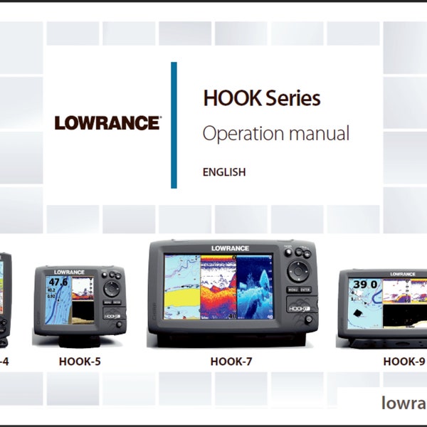 Lowrance HOOK-4 Hook-5 Hook-7 and Hook-9 GPS user guide owners manual PDF digital download