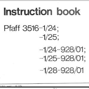 Pfaff 3516-1/24 3516-1/25 3516-1/28 owners manual PDF digital download