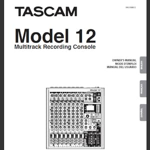 Tascam model 12 manual Multitrack Recording Console owners manual PDF digital download