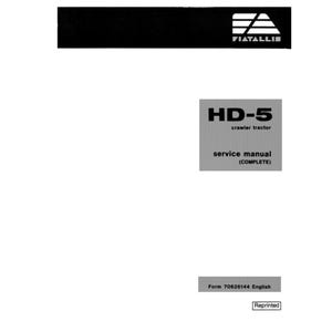 Fiatallis HD-5 70626144 Crawler Tractor Workshop Service Manual PDF digital download