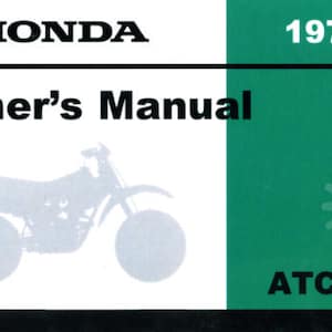 1973 Honda ATC 70 Owners Manual PDF digital download