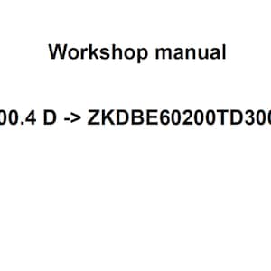 Deutz Fahr 5100.4 D ZKDBE60200TD30001 Tractor Workshop Service Manual pdf digital download