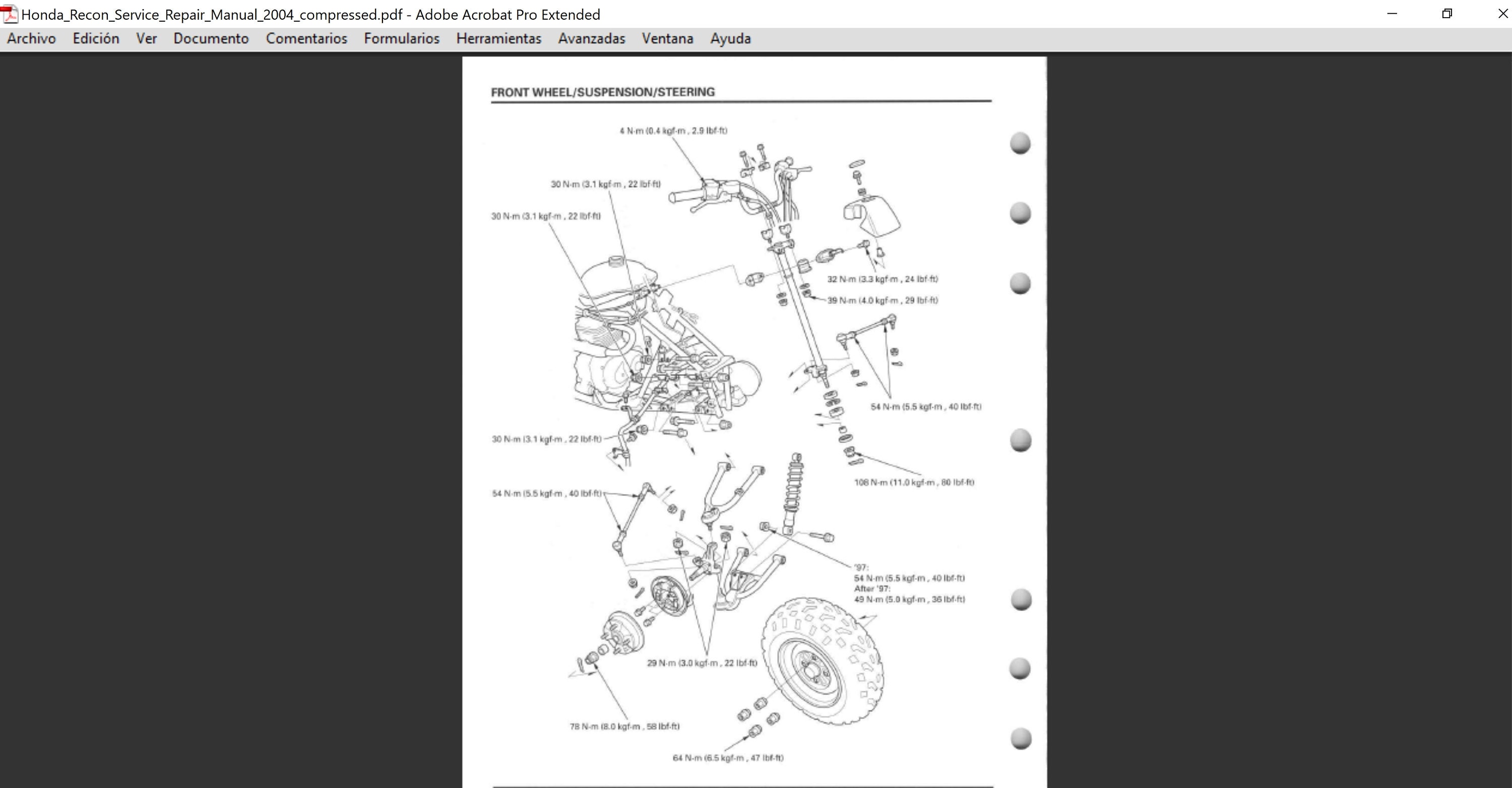 1997 1998 1999 2000 2001 2002 2003 2004 Honda TRX250TE TM Fourtrax