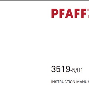Pfaff 3519-5/01 owners manual PDF digital download