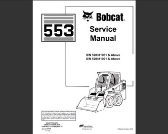 Bobcat 553 Skid Steer Loader Workshop Service Manual PDF digital download 2