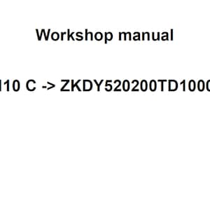 Deutz Fahr 5110 C ZKDY520200TD10001 Tractor Workshop Service Manual pdf digital download
