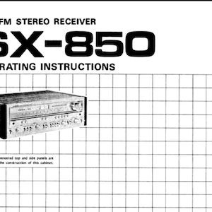 Pioneer SX-850 owners manual PDF digital download
