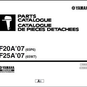 Yamaha 2007 F20A (65P6) and F25A (65W7) Marine Outboard spare parts list Manual Catalog PDF digital download 36