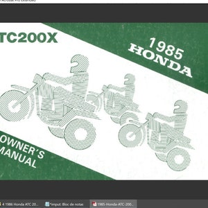 1985 Honda ATC 200X Owners Manual PDF digital download