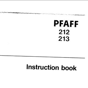 Pfaff 212 and Pfaff 213 owners manual PDF digital download