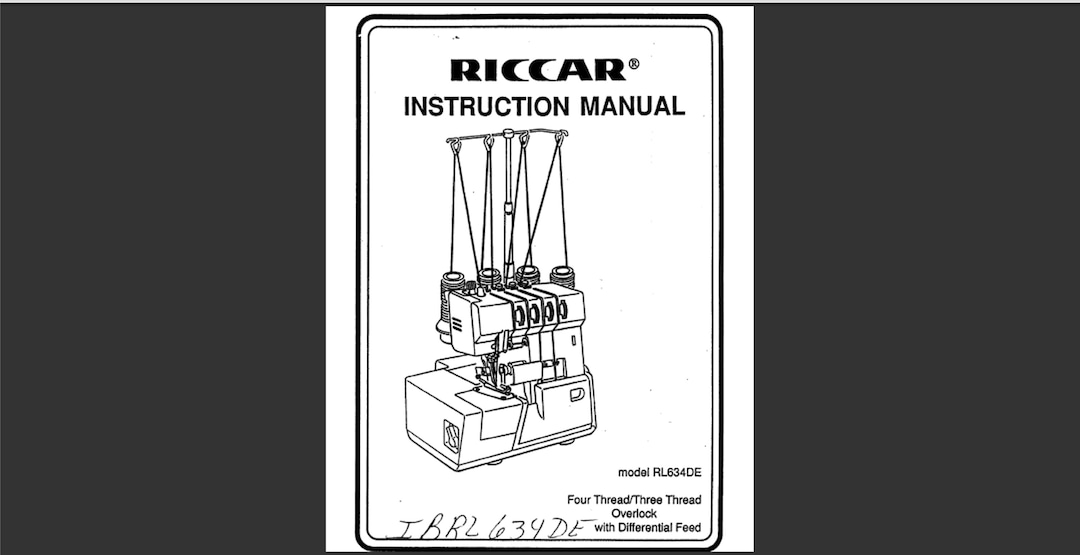 Riccar RL634DE Owners Manual PDF Digital Download Etsy