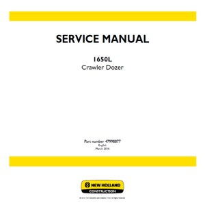 New Holland 1650L Crawler Dozer Part number 47998877 Workshop Service Manual PDF