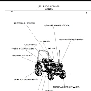 Kubota B2150E tractor spare parts list pdf digital download