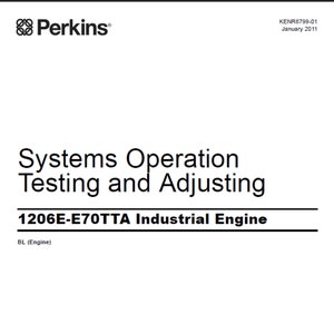 Perkins 1206E-E70TTA Industrial Engine Systems Operation Testing and Adjusting Manual PDF digital download