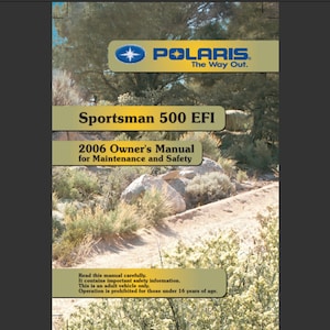 2006 Polaris Sportsman 500 EFI ATV maintenance and owner’s manual pdf