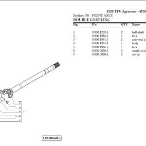 Deutz Fahr 7230 TTV Agrotron Serial Number: WSXV870200LD50010 Spare Parts Manual Catalog pdf digital download 1