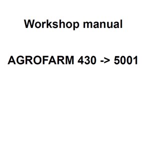 Deutz Fahr AGROFARM 430 5001 Tractor Workshop Service Manual pdf digital download