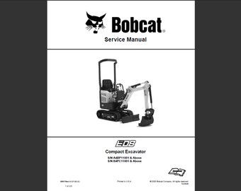 Bobcat E08 Bagger Werkstatt-Servicehandbuch PDF digitaler Download