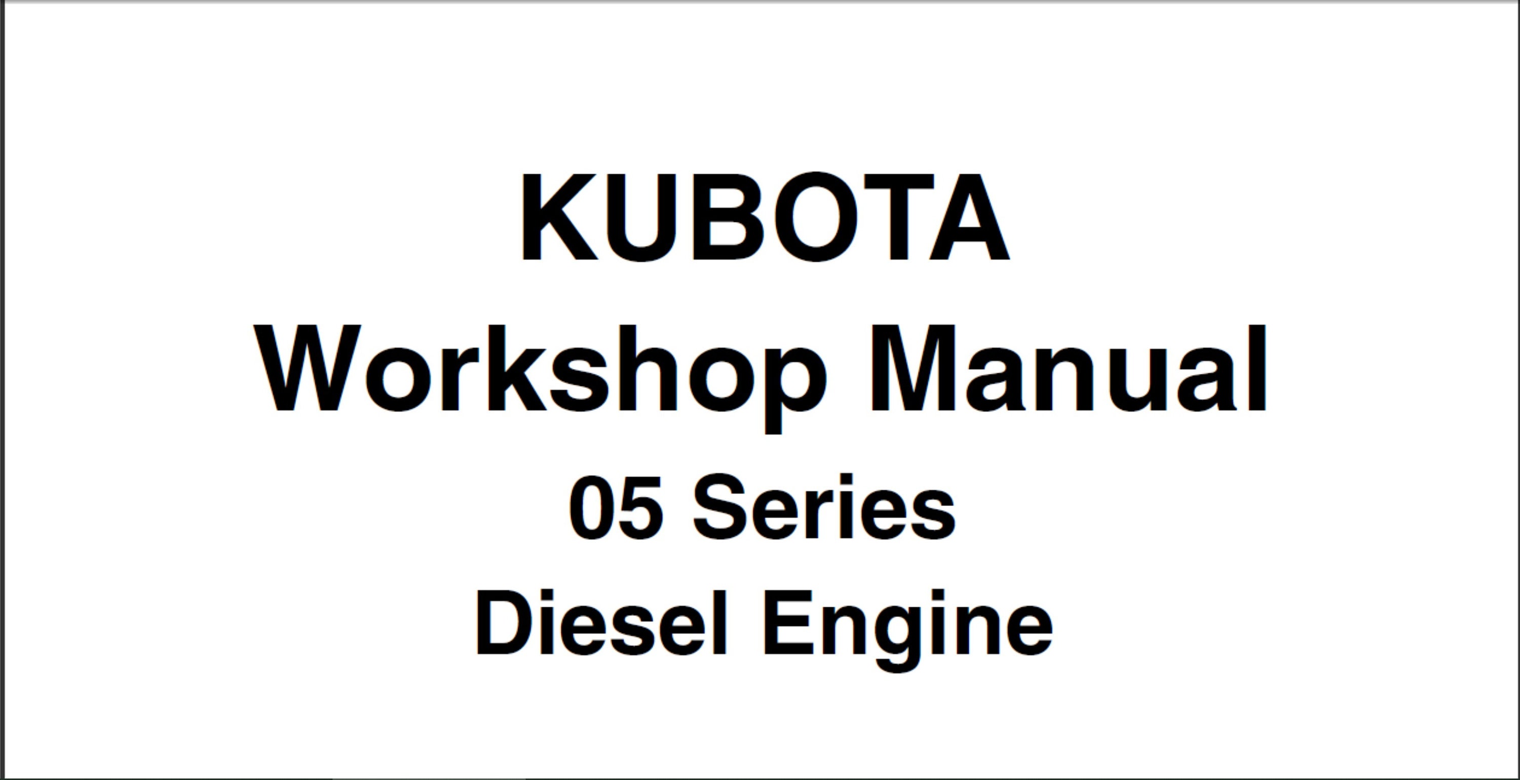 Kubota 05 Series Diesel Engine Service Workshop Manual PDF Digital Kubota 05 Series Diesel Engine Service Workshop Manual PDF Digital