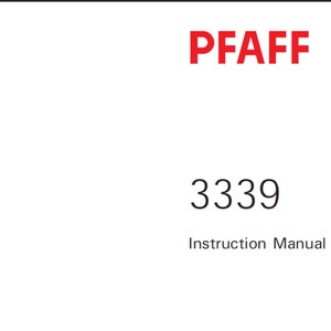 Pfaff 3339 owners manual PDF digital download