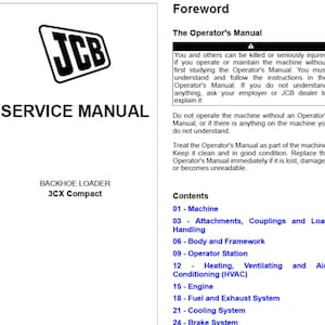 JCB 3CX Compact Backhoe Loader Publication 9813/5450 Workshop Service Manual PDF digital download