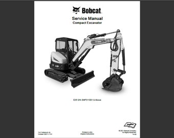 Bobcat E35 Bagger Werkstatt Service Handbuch PDF digitaler Download 5
