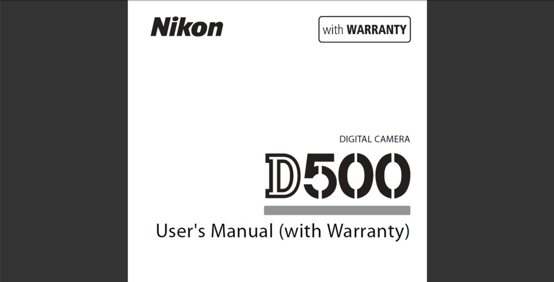 Nikon D500 User Owners Manual PDF Digital Download Etsy