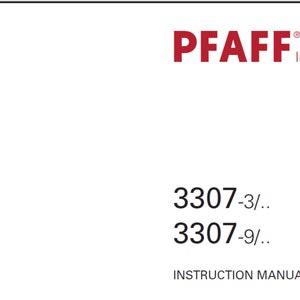 Pfaff 3307 Series owners manual PDF digital download