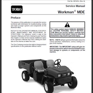 2008 2011 Toro Workman MDE Workshop Repair Service manual PDF digital download