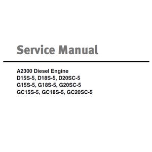 Doosan A2300 Diesel Engine D15S-5, D18S-5, D20SC-5, G15S-5, G18S-5, G20SC-5, GC15S-5, GC18S-5, GC20SC-5 Workshop Service Manual PDF download