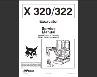 Bobcat X320 und X322 Bagger Werkstatt Service Handbuch PDF digitaler Download