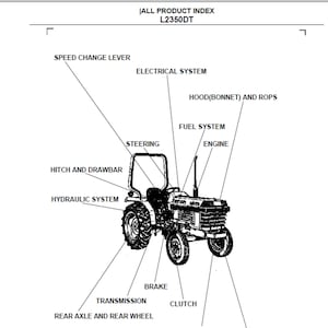 Kubota L2350DT tractor spare parts list pdf digital download