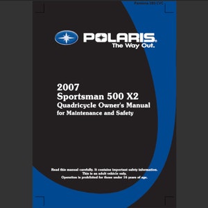 2007 Polaris Sportsman 500 X2 Quadricycle ATV entretien et manuel du propriétaire pdf