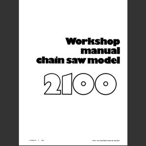 Husqvarna 2100 Chainsaw Chain Saw Workshop Repair Service manual PDF