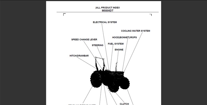 Kubota M5500DT tractor spare parts list pdf digital download