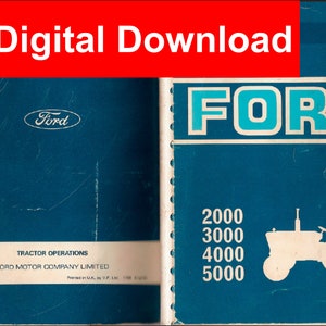Ford 2000 3000 4000 and 5000 tractor operators owners manual PDF digital download