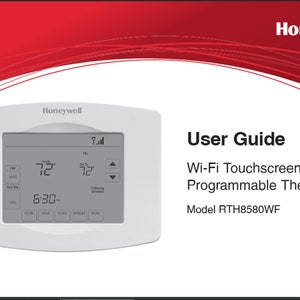 Honeywell Modelo RTH8580WF Wi-Fi Touchscreen Programável Termostato Manual do proprietário PDF download digital