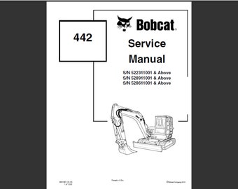 Bobcat 442 Bagger Werkstatt-Servicehandbuch PDF digitaler Download