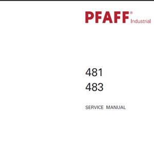 Pfaff 481 and Pfaff 483 service manual PDF digital download