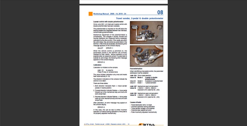 Still Steds R20-15 R20-16 R20-18 R20-20 Elektro-Stapler Werkstatt-Service-Handbuch Pdf digitaler Download Bild 4
