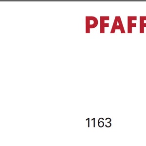 Pfaff 1163 owners manual PDF digital download