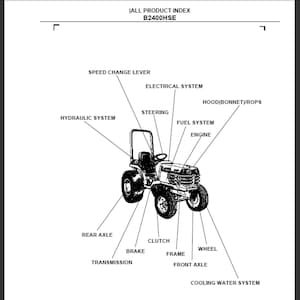 Kubota B2400HSE Traktor Ersatzteilliste pdf digitaler Download